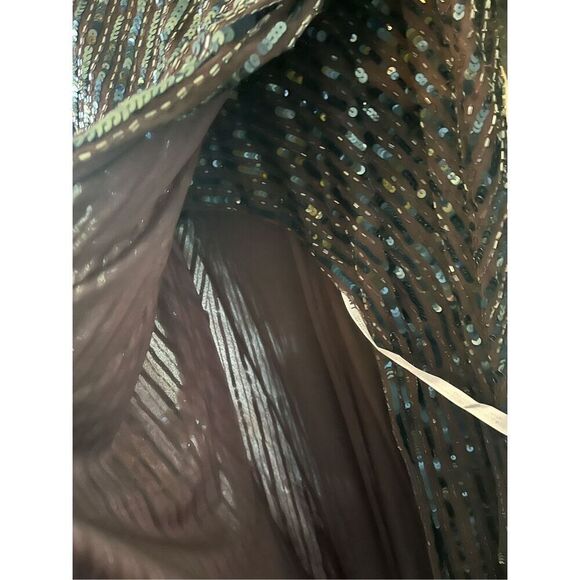 MAC DUGGAL EMBELLISHED FULL LENGTH LAYERED SLEEVE GOWN - Picture 10 of 14